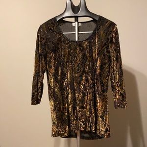 Black and gold top